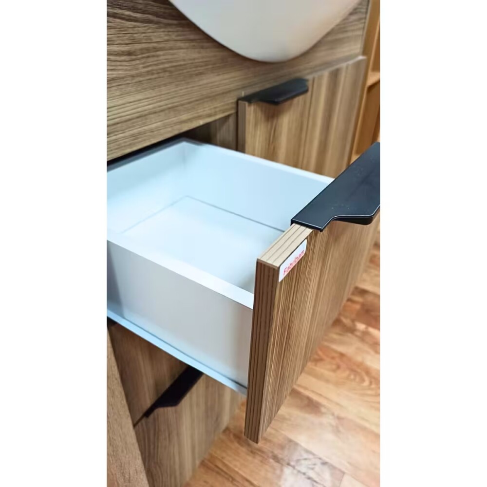 Mueble de baño de pie Crystal Nogal 72 cm con Bacha de resina y espejo con botiquín Mueble De Baño De Pie Crystal Nogal 72 Cm Con Bacha De Resina Y Espejo Con Botiquín