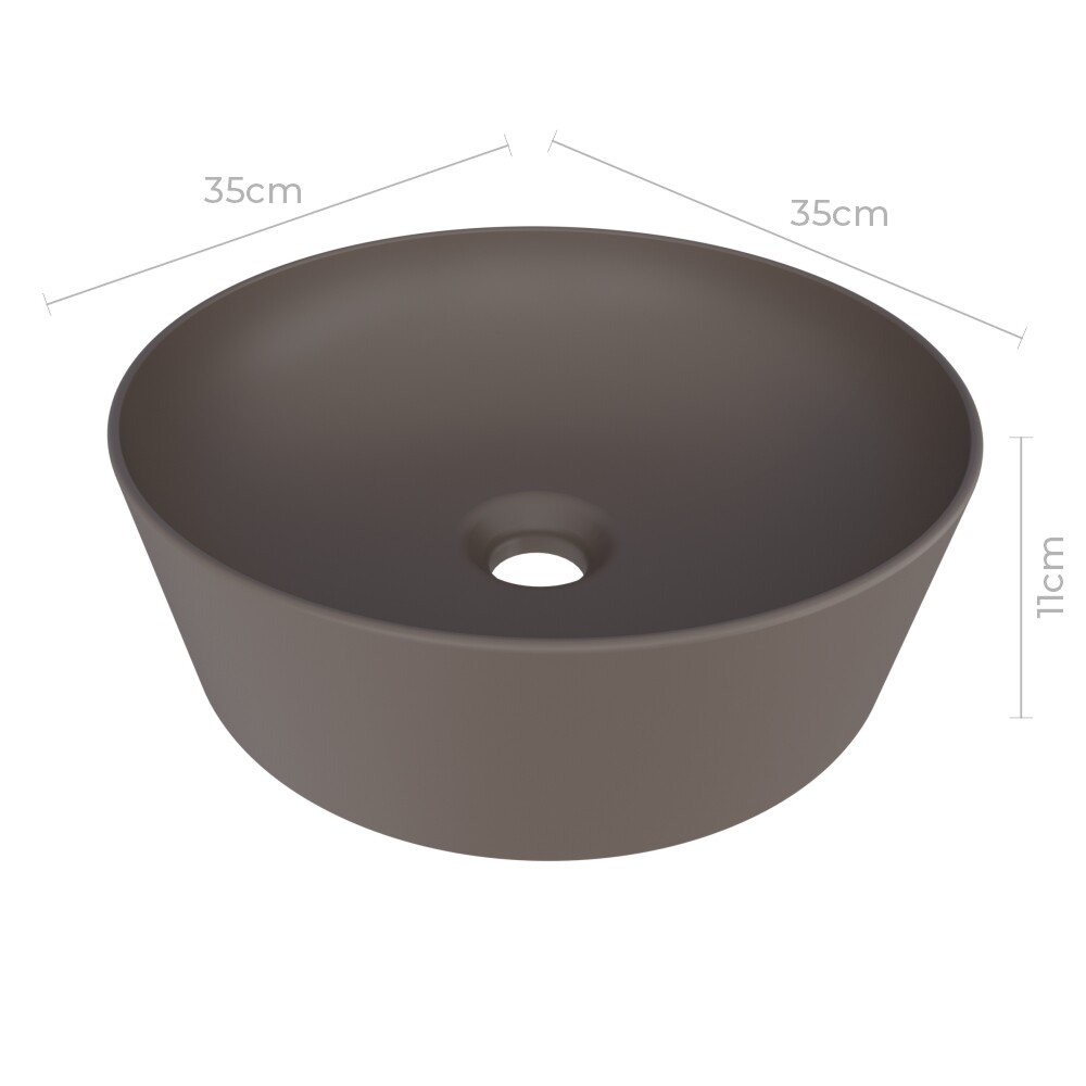 BACHA EN CERÁMICA MODELO MALTA MARRÓN Bacha En Cerámica Modelo Malta Marrón