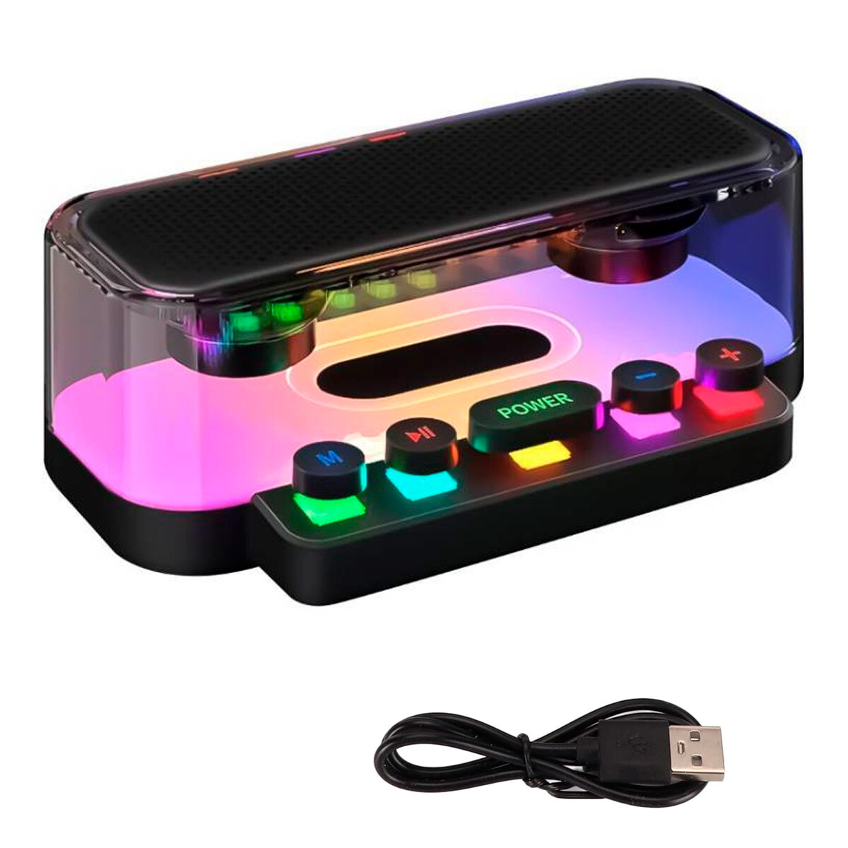 Parlante Pasivo Portátil Z6 Led Rgb - PARLANTE PORTATIL LED RGB Z6 BT/FM/USB 