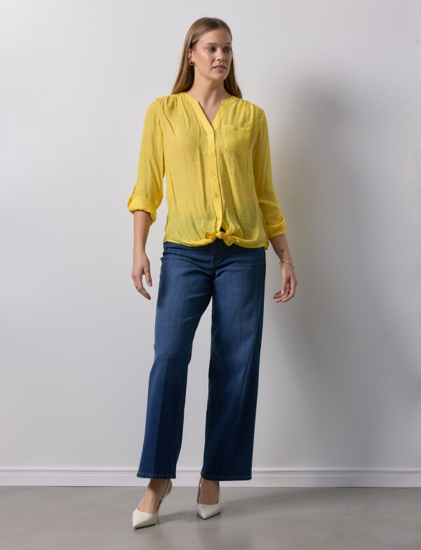 Blusa Nudo Botones AMARILLO