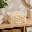 CAJA ORGANIZADORA SIMIL RATTAN 25 LITROS BEIGE CAJA ORGANIZADORA SIMIL RATTAN 25 LITROS BEIGE