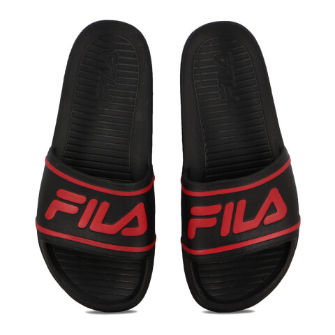 Chancletas Hombre Fila Sleek Negro-Rojo