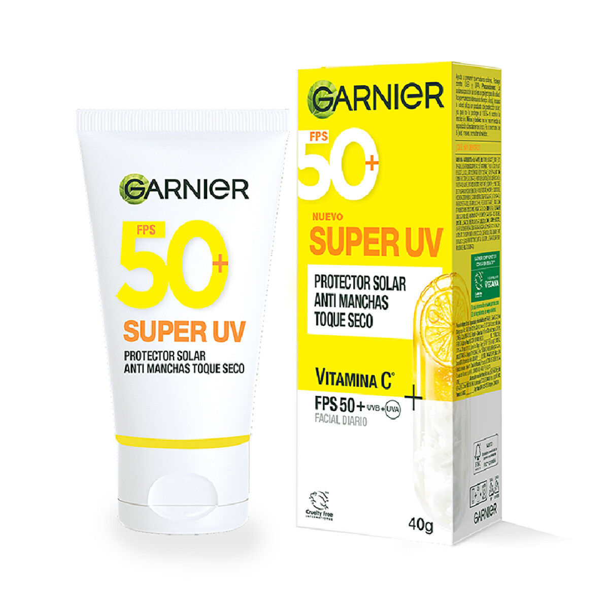 Protector Solar Garnier Super UV Vitamina C Toque Seco SPF50+ 40g 
