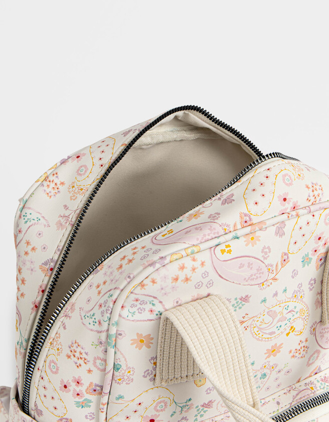 Mochilas Urbanas Clasico Mochila De Cuerina - Blanco Crudo