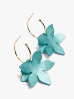 Aros Abiertos Con Maxi Flor azul