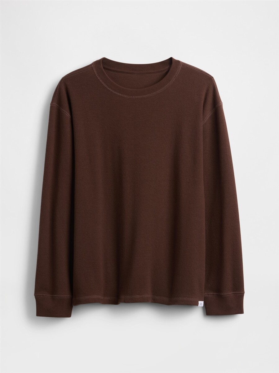 Remera Waffle Niño - Dark Brown 