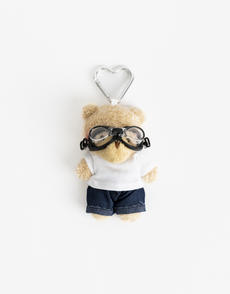 Llavero Cozy Llavero Y Bag Charm De Oso Peluche - Marron Beige