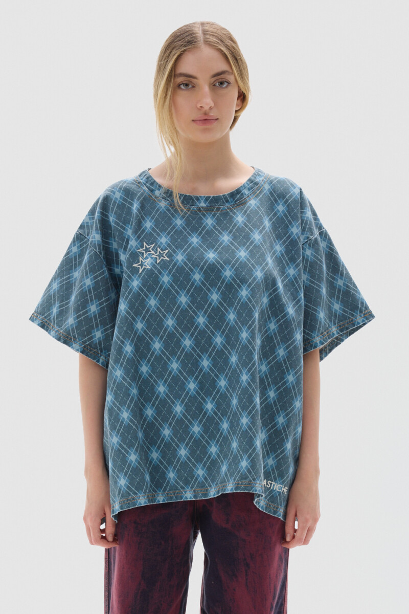 T-shirt Row Print Blue