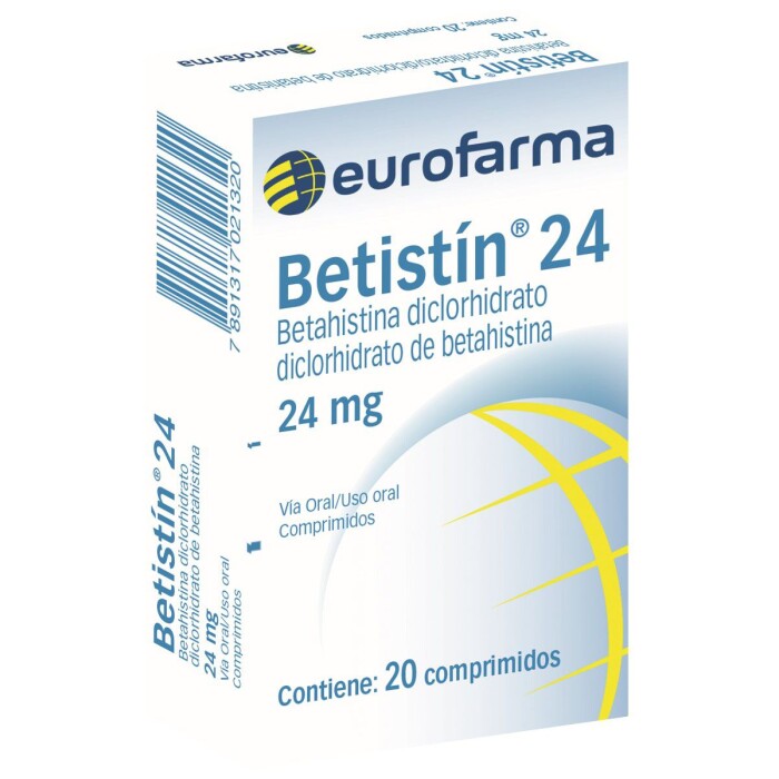 BETISTIN 24 MG CJ X 20 COMP. única