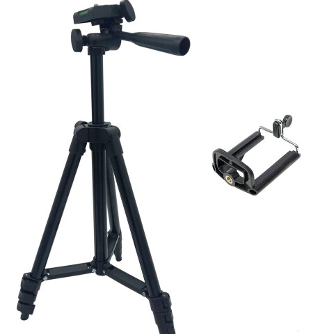 Tripode Profesional Celular 360° Pies De Goma + Estuche Variante Color Negro