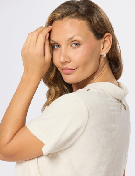 CAMISA DE LINO LISA Beige