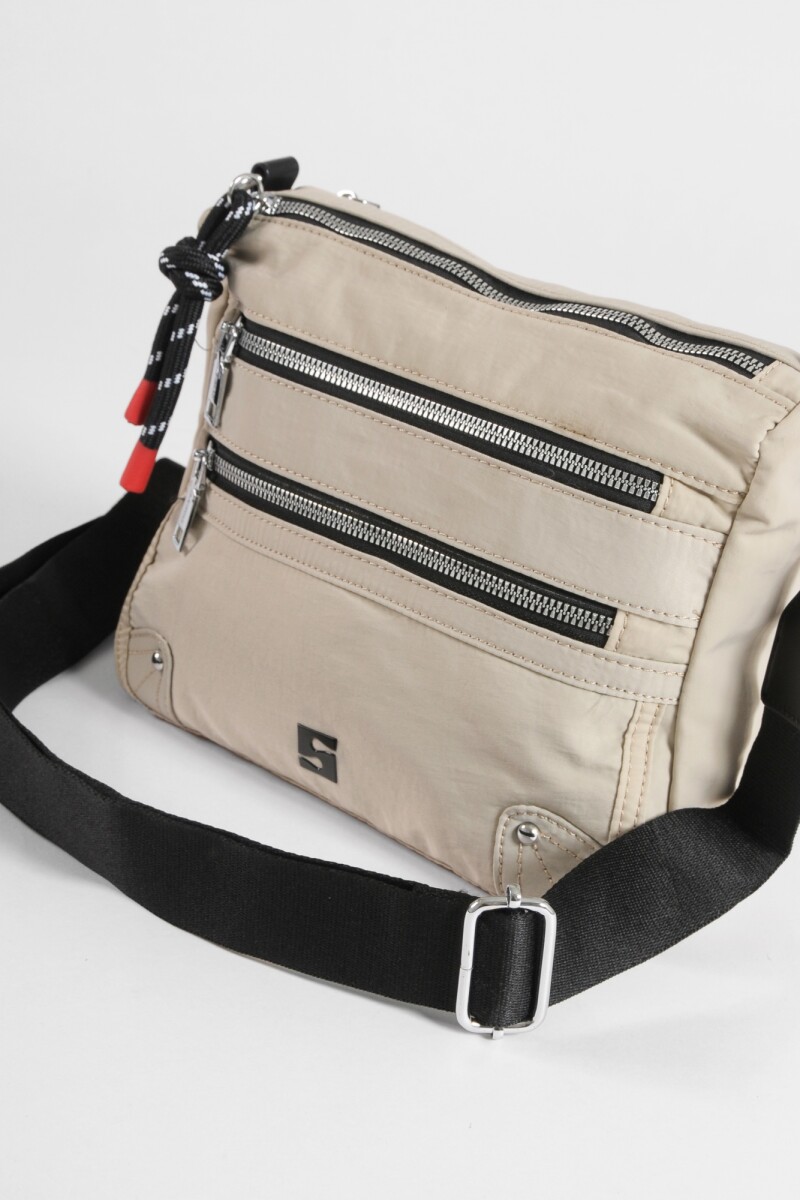 Bandolera cierres beige