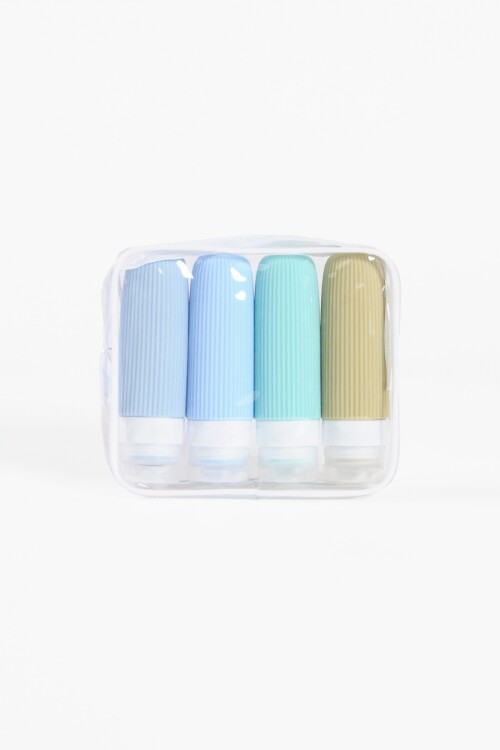 Set de frascos de silicona azul