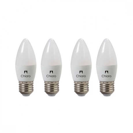 Pack x4 pcs Lampara LED Vela, E27 6W Luz Cálida