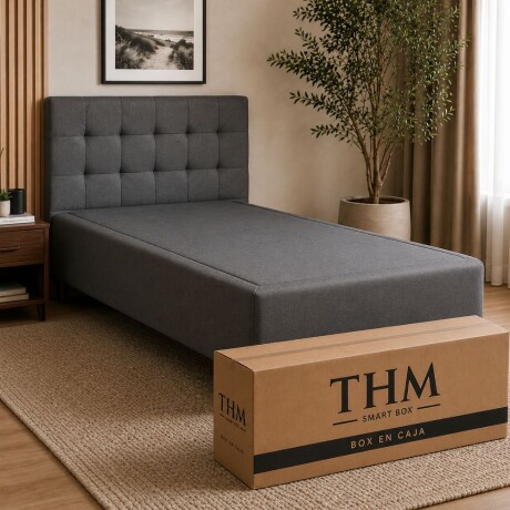 Cama SmartBox HAMPTONS 1 Plaza 80x185 cm Gris