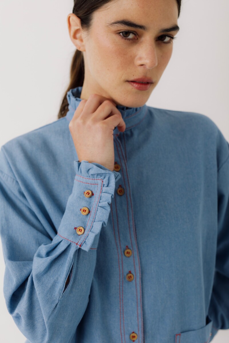 CAMISA OTA JEAN Celeste