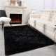 Alfombra Tapete Shaggy Peluda 100 X 150cm Pelo Alto Negro