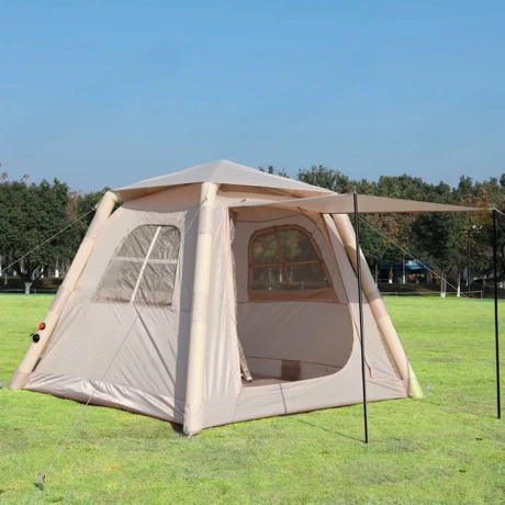 Carpa inflable para 4 personas con avance y ventanas Carpa inflable para 4 personas con avance y ventanas