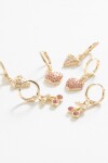 Set aros strass cherry dorado