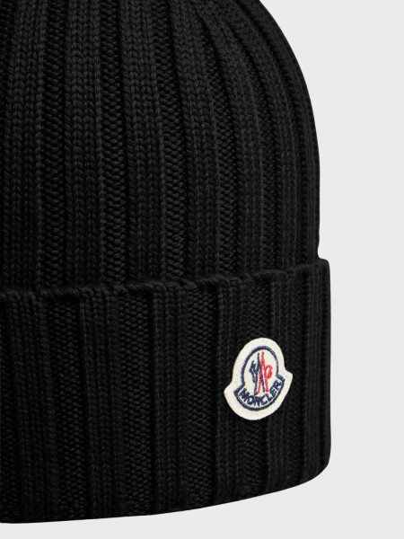 MONCLER - GORRO DE LANA Negro