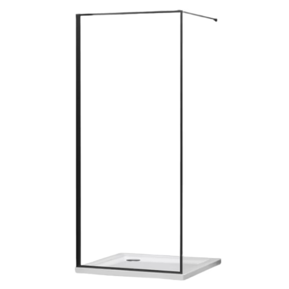 Mampara de vidrio fija negra 100x195 cm Mampara De Vidrio Fija Negra 100x195 Cm