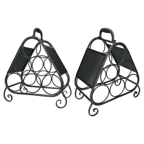 VINERA P/6 BOTELLAS METAL TRIANGULAR C/PIE Y ASA 39.5X37X16CM FA16-629 VINERA P/6 BOTELLAS METAL TRIANGULAR C/PIE Y ASA 39.5X37X16CM FA16-629