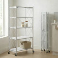 Estantería 5 Niveles Metal Minimalista Plegable 1.55m Blanco