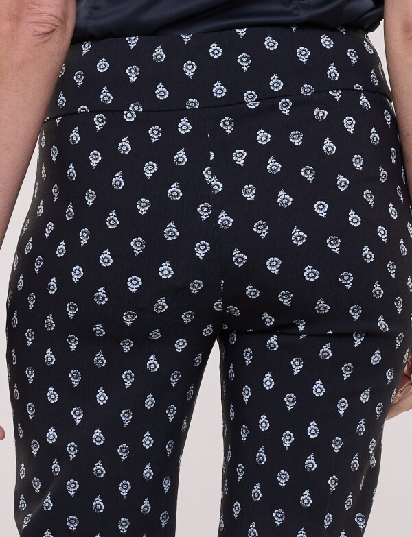 Pantalón Elastizado Estampado NEGRO/BLANCO