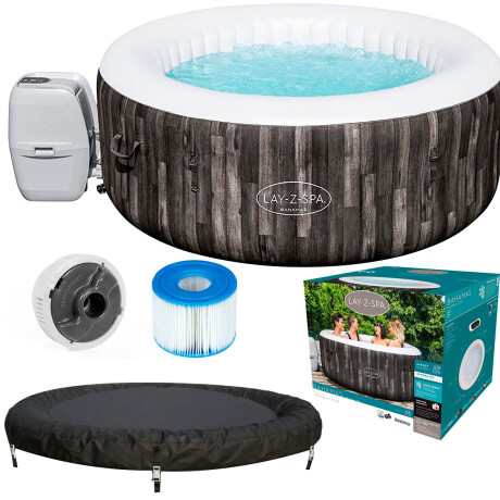 Bestway Spa Inflable 800 L Bañera Hidromasaje + Acces Simil madera