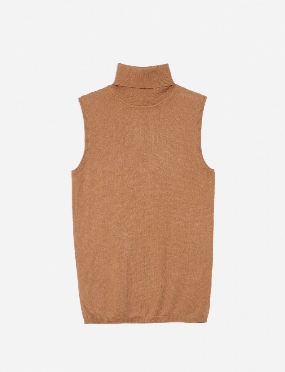 Chaleco cuello rompe viento - Tostado 