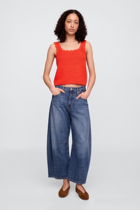 Musculosa Crochet Mujer Poster Red