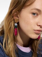 Pendientes Largos Efecto Piedra multicolor