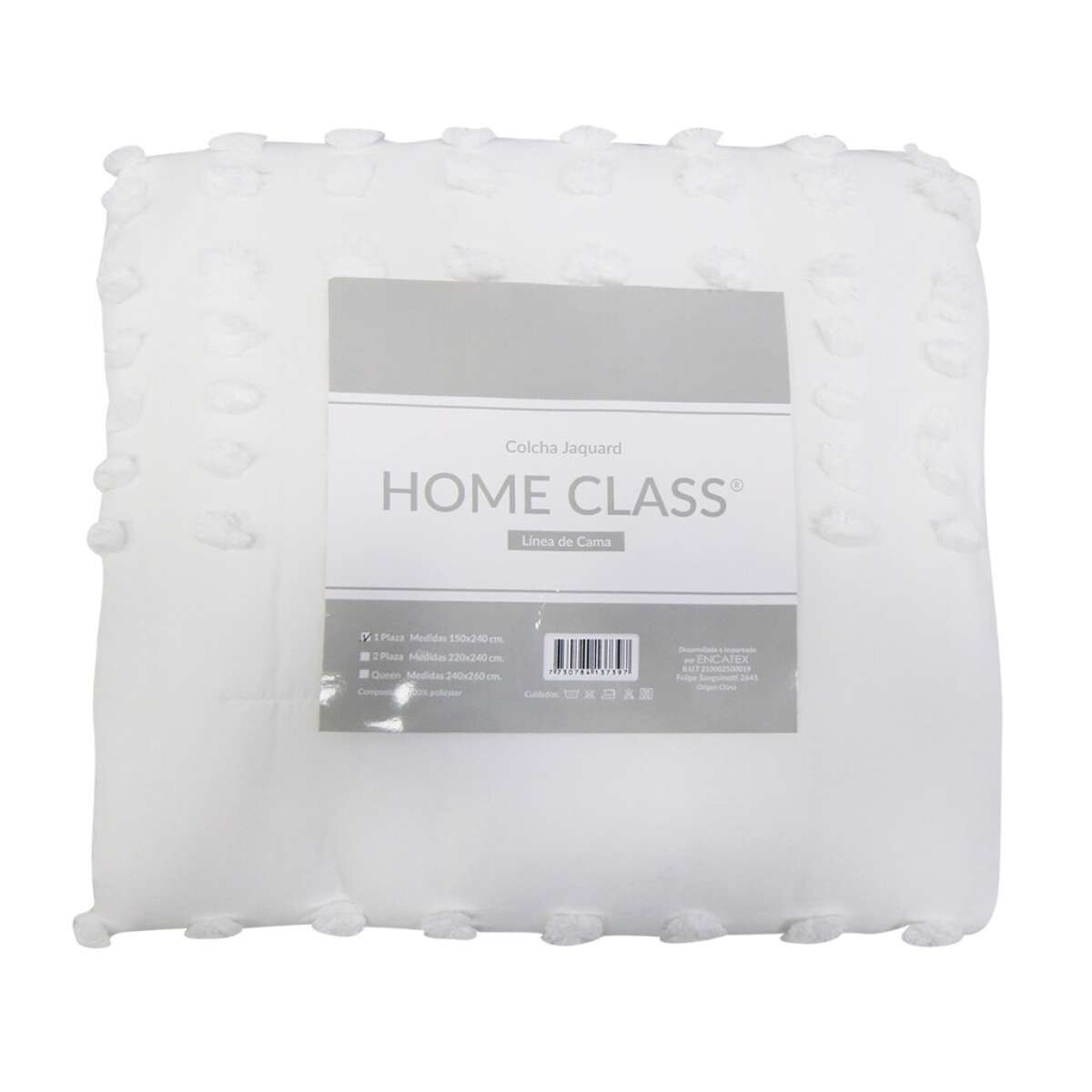 Colcha Nordico con Pompón Richmond 2 Plazas 220 x 240 cm - Amy 99 Blanco 