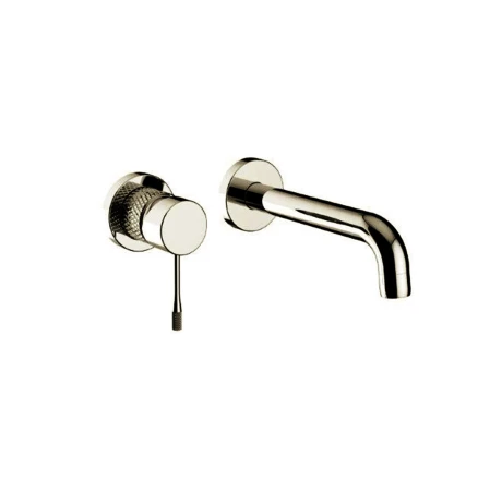 Griferia Lavatorio Pared Cuerpo Labrado En Brushed Nickel - Serie Signature 000
