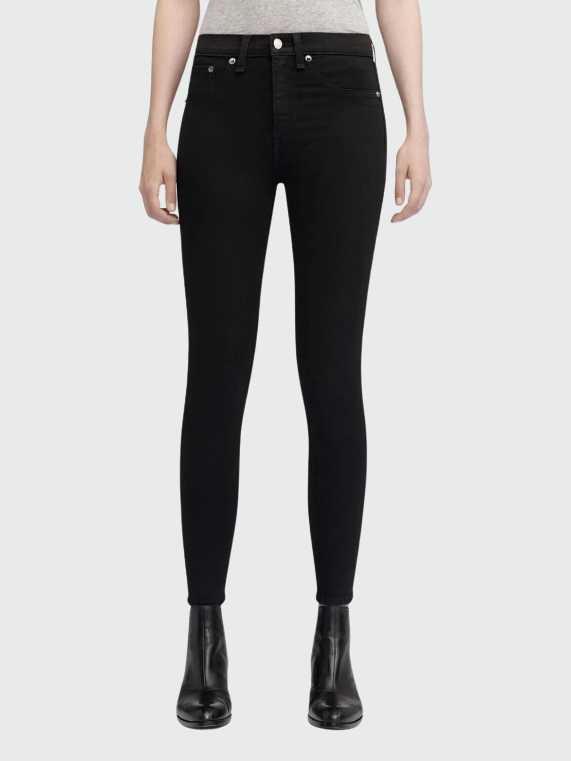 Jean skinny elastizado con bolsillos, Black Negro