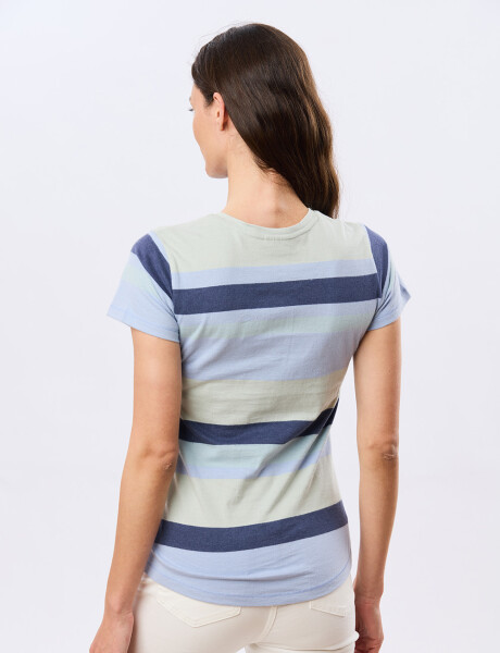REMERA RAYADA DE ALGODÓN Verde