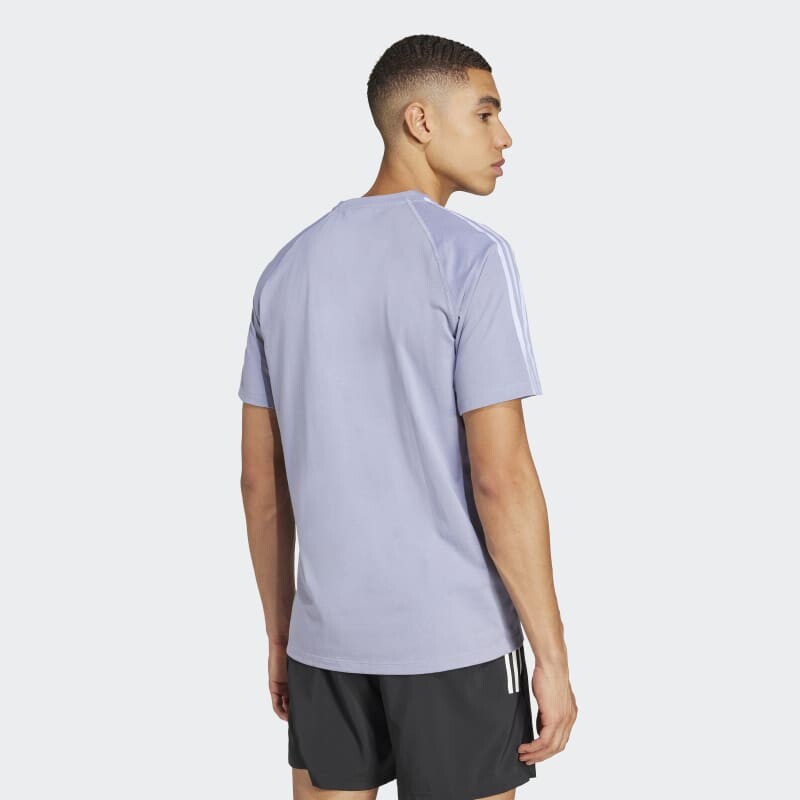 Remera Adidas Own the Run 3 Rayas Violeta