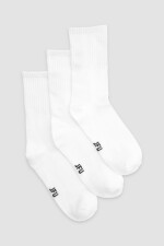 Pack x3 medias media caña lisas Blanco