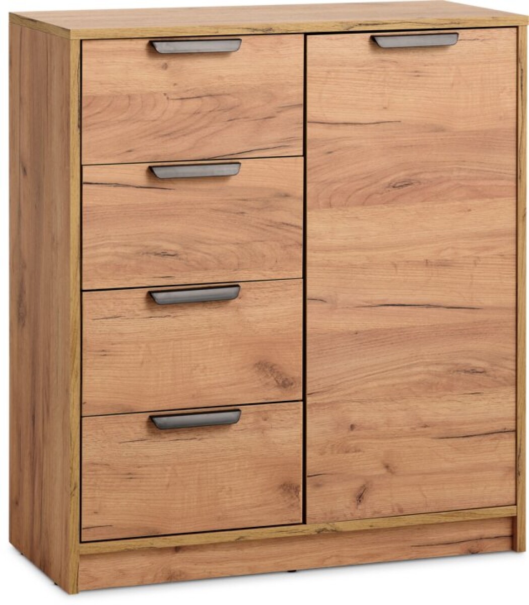 Cómoda JENSLEV 4 cajones 1 puerta color roble natural 