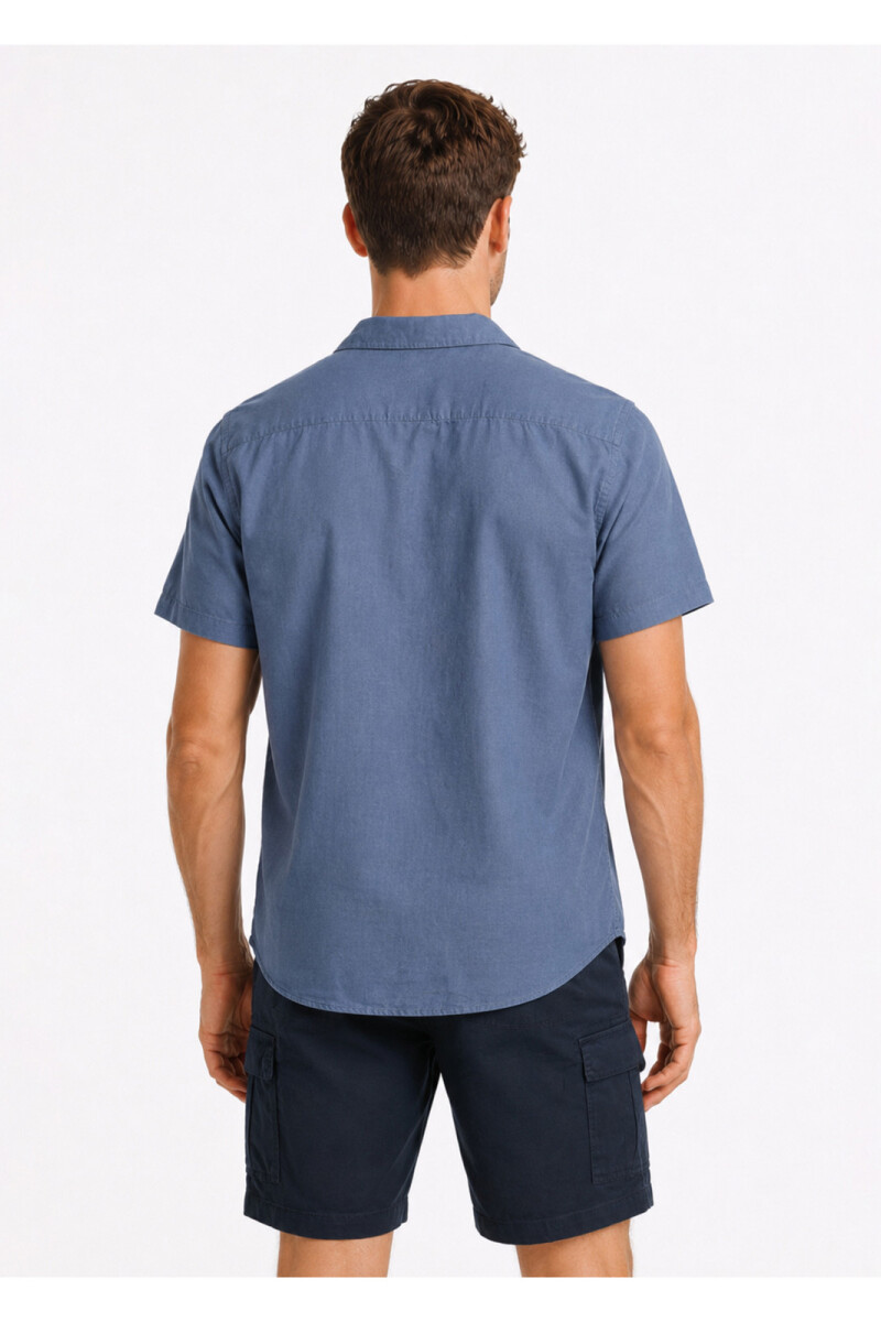 Camisa Arrow Lino Cotton Manga Corta Piedra