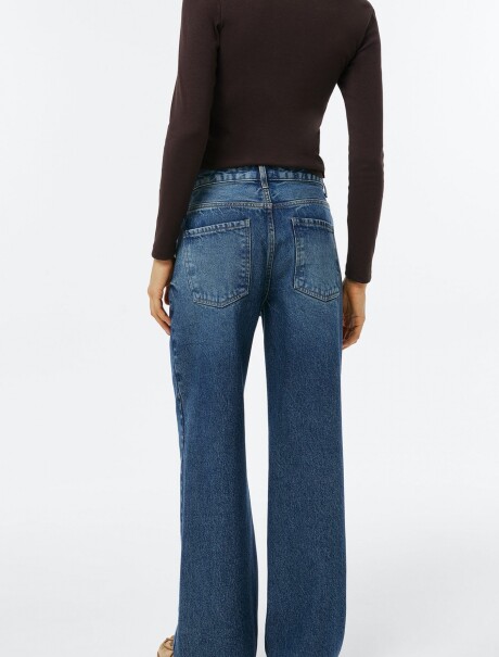 PANTALÓN WIDE LEG CINTURA MEDIA AZUL