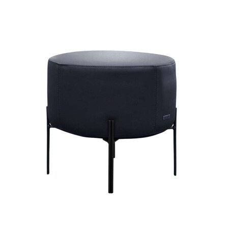 Puff 100% Cuero Mia Negro