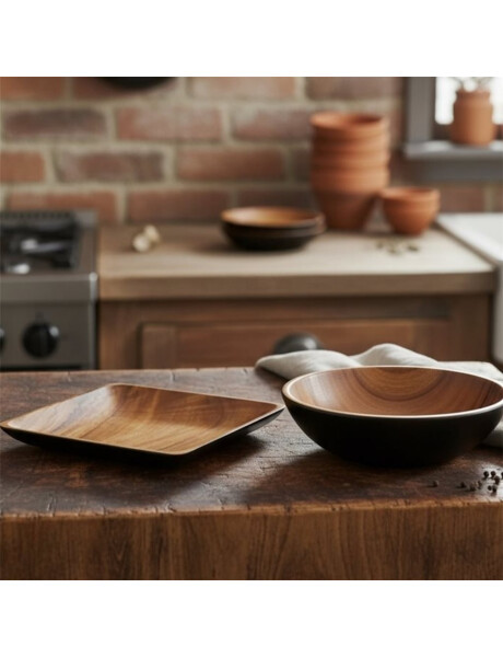BANDEJA CUAD EXT COL NEGRO 26X26X2.5CM MAD ACACIA BANDEJA CUAD EXT COL NEGRO 26X26X2.5CM MAD ACACIA