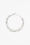 Tobillera doble cuentas plateado