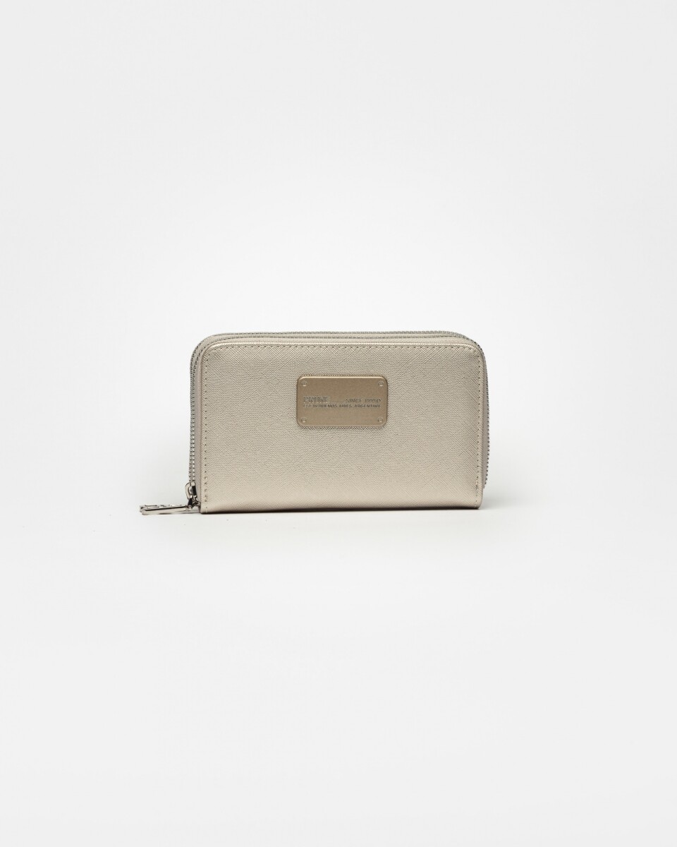 Billetera Penny en efecto cuero - Plata Negro 