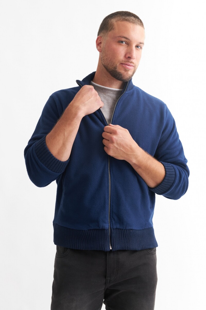 Campera de polar AZUL MARINO