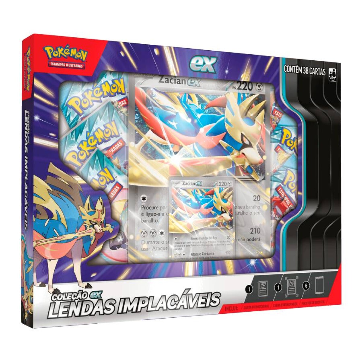 Pokémon Coleçao EX Lendas Implacáveis - Zacian EX 