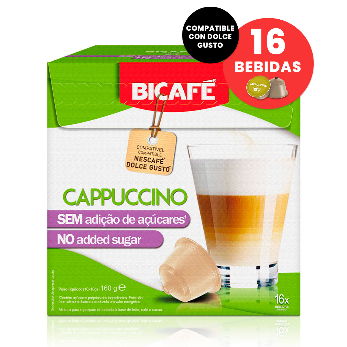 Cápsulas Café Bicafé Cappuccino sin Azúcar - 001 