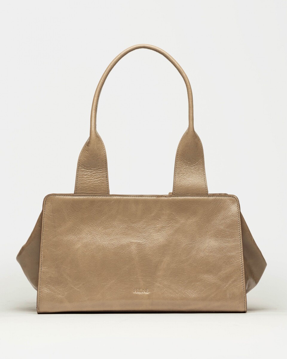Bolso Mila en cuero arrugado - Taupe 