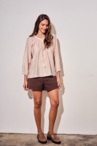 Blusa A Rayas Rosa